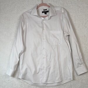 Pronto Uomo Non-Iron Slim Fit Crisp White Cotton Dress Shirt 16.5 32/33
